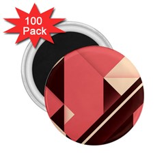 Retro Abstract Background, Brown-pink Geometric Background 2 25  Magnets (100 Pack) 