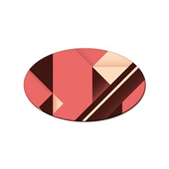 Retro Abstract Background, Brown-pink Geometric Background Sticker Oval (100 Pack) by nateshop