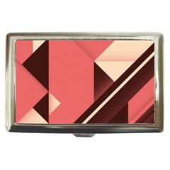 Retro Abstract Background, Brown-pink Geometric Background Cigarette Money Case by nateshop