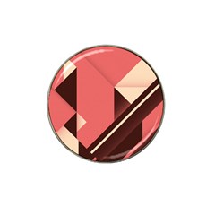 Retro Abstract Background, Brown-pink Geometric Background Hat Clip Ball Marker by nateshop