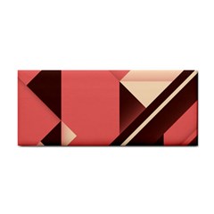 Retro Abstract Background, Brown-pink Geometric Background Hand Towel by nateshop
