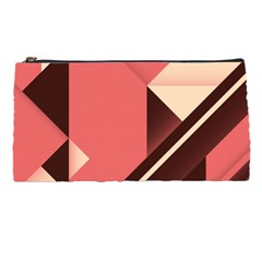 Retro Abstract Background, Brown-pink Geometric Background Pencil Case