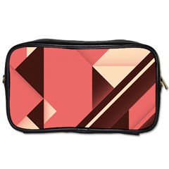 Retro Abstract Background, Brown-pink Geometric Background Toiletries Bag (two Sides) by nateshop