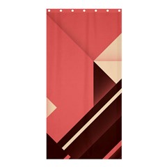 Retro Abstract Background, Brown-pink Geometric Background Shower Curtain 36  X 72  (stall)  by nateshop