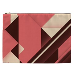 Retro Abstract Background, Brown-pink Geometric Background Cosmetic Bag (xxl)