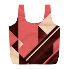 Retro Abstract Background, Brown-pink Geometric Background Full Print Recycle Bag (l)