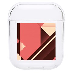 Retro Abstract Background, Brown-pink Geometric Background Hard Pc Airpods 1/2 Case by nateshop