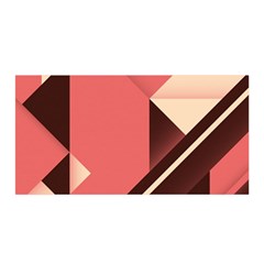 Retro Abstract Background, Brown-pink Geometric Background Satin Wrap 35  X 70  by nateshop