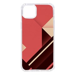Retro Abstract Background, Brown-pink Geometric Background Iphone 14 Plus Tpu Uv Print Case by nateshop