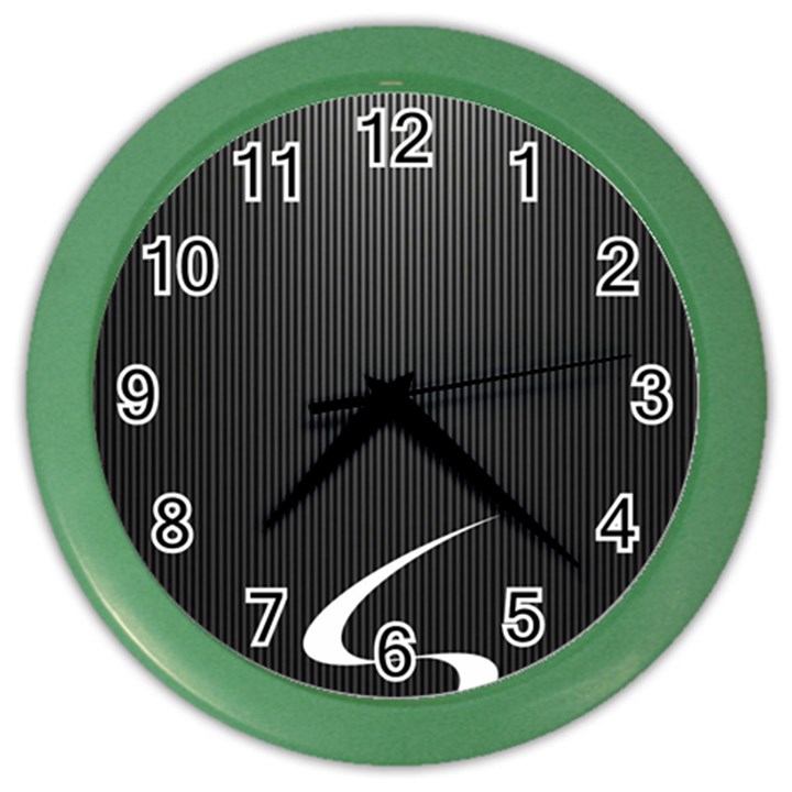 S Black Fingerprint, Black, Edge Color Wall Clock