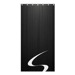 S Black Fingerprint, Black, Edge Shower Curtain 36  X 72  (stall)  by nateshop