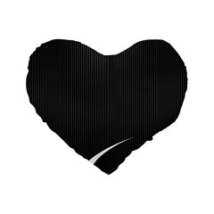 S Black Fingerprint, Black, Edge Standard 16  Premium Heart Shape Cushions