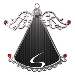 S Black Fingerprint, Black, Edge Metal Angel With Crystal Ornament by nateshop