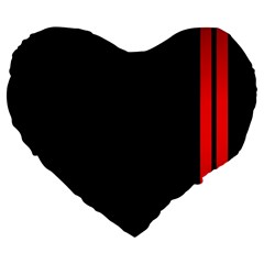 Abstract Black & Red, Backgrounds, Lines Large 19  Premium Heart Shape Cushions by nateshop