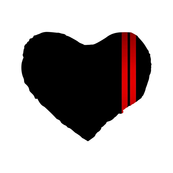 Abstract Black & Red, Backgrounds, Lines Standard 16  Premium Flano Heart Shape Cushions