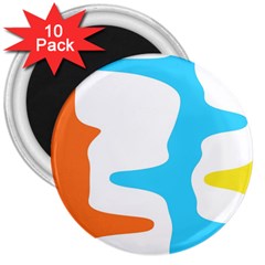 Warp Lines Colorful Multicolor 3  Magnets (10 Pack) 