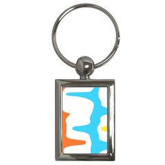 Warp Lines Colorful Multicolor Key Chain (rectangle)