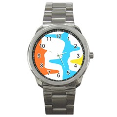 Warp Lines Colorful Multicolor Sport Metal Watch