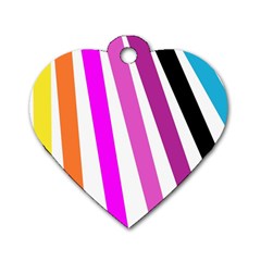 Colorful Multicolor Colorpop Flare Dog Tag Heart (one Side)