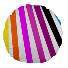 Colorful Multicolor Colorpop Flare Large 18  Premium Round Cushions