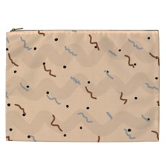 Lines Dots Pattern Abstract Art Cosmetic Bag (xxl)