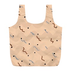 Lines Dots Pattern Abstract Art Full Print Recycle Bag (l)