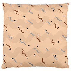 Lines Dots Pattern Abstract Art Large Premium Plush Fleece Cushion Case (two Sides)