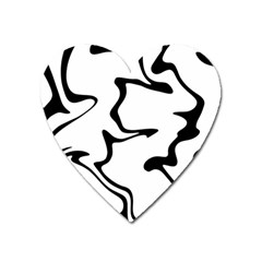 Black And White Swirl Background Heart Magnet