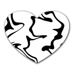 Black And White Swirl Background Heart Mousepad