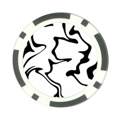 Black And White Swirl Background Poker Chip Card Guard (10 Pack)