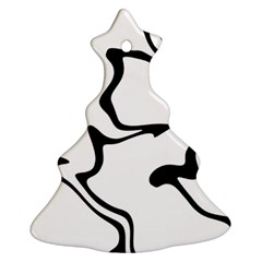 Black And White Swirl Background Ornament (christmas Tree) 
