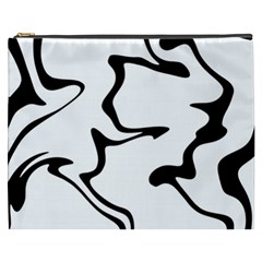 Black And White Swirl Background Cosmetic Bag (xxxl) by Cemarart