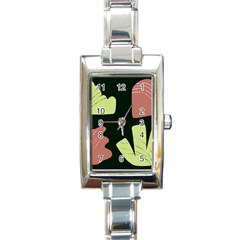 Elements Scribbles Wiggly Line Rectangle Italian Charm Watch