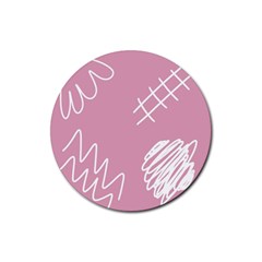 Elements Scribble Wiggly Lines Rubber Coaster (round)