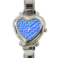 Purple Mint Turquoise Background Heart Italian Charm Watch