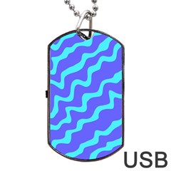 Purple Mint Turquoise Background Dog Tag Usb Flash (one Side)