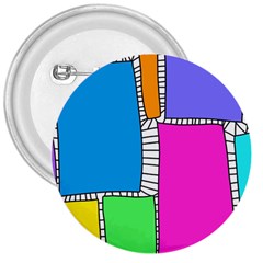 Shapes Texture Colorful Cartoon 3  Buttons