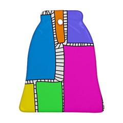 Shapes Texture Colorful Cartoon Bell Ornament (two Sides)