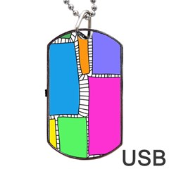Shapes Texture Colorful Cartoon Dog Tag Usb Flash (two Sides)
