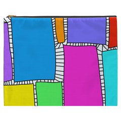 Shapes Texture Colorful Cartoon Cosmetic Bag (xxxl)