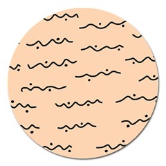 Lines Dots Pattern Abstract Magnet 5  (round)