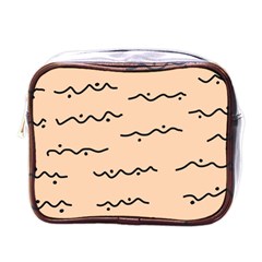 Lines Dots Pattern Abstract Mini Toiletries Bag (one Side)
