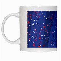 Texture Multicolour Ink Dip Flare White Mug