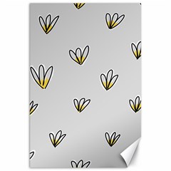 Pattern Leaves Daisies Print Canvas 20  X 30 