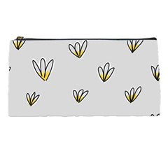 Pattern Leaves Daisies Print Pencil Case