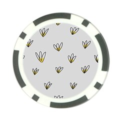 Pattern Leaves Daisies Print Poker Chip Card Guard (10 Pack)