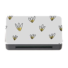 Pattern Leaves Daisies Print Memory Card Reader With Cf