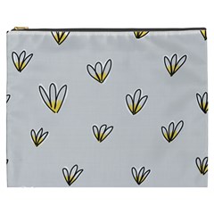 Pattern Leaves Daisies Print Cosmetic Bag (xxxl)