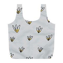 Pattern Leaves Daisies Print Full Print Recycle Bag (l)