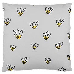 Pattern Leaves Daisies Print Standard Premium Plush Fleece Cushion Case (two Sides)